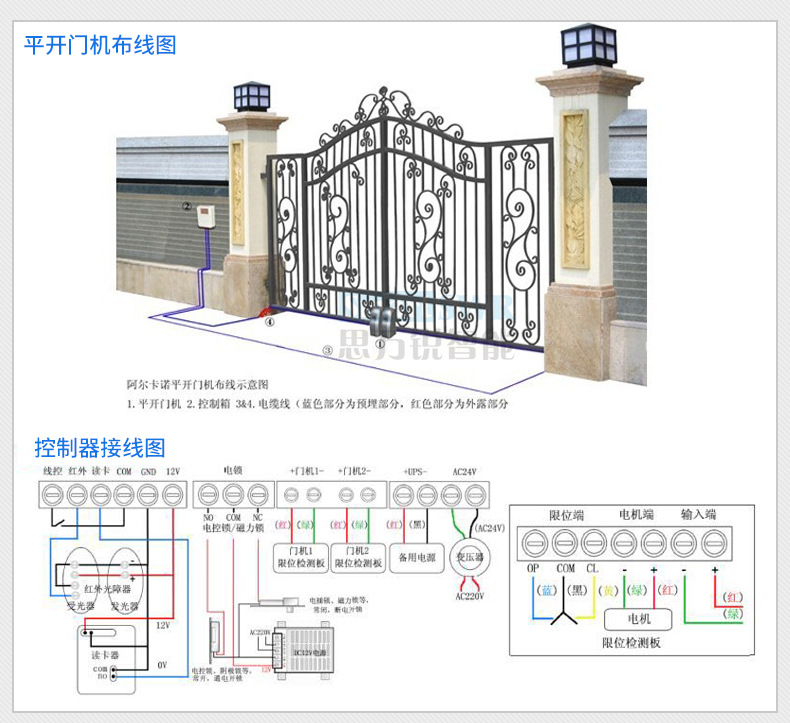 遥控开门自动八字电机 90度智能走地机 阿尔卡诺开门机