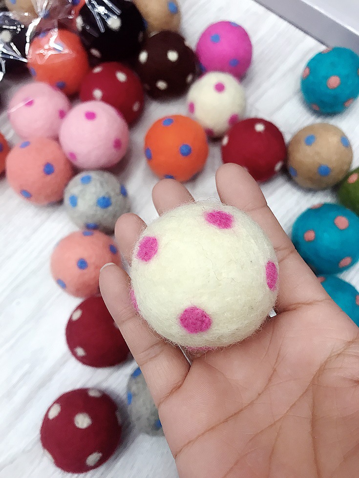 0cm加点球羊毛毡彩球戳戳乐手工diy饰品花艺配件材料圣诞挂件