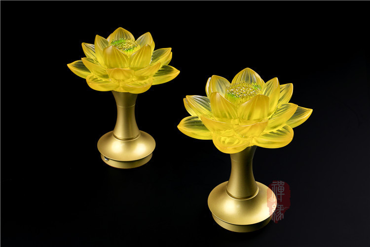 福建佛灯古法琉璃莲花灯6寸合金8色纯琉璃供灯佛教用品佛堂长明灯