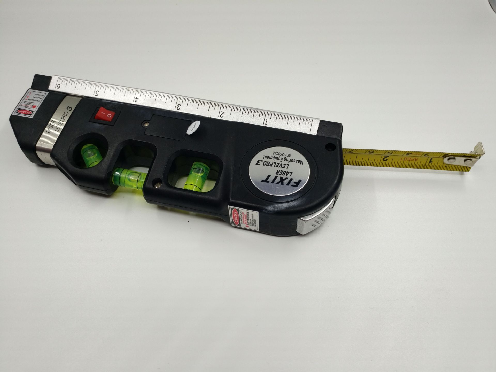 多功能激光水平尺水平仪 高精度测量红外线标线尺打线器 带拉尺