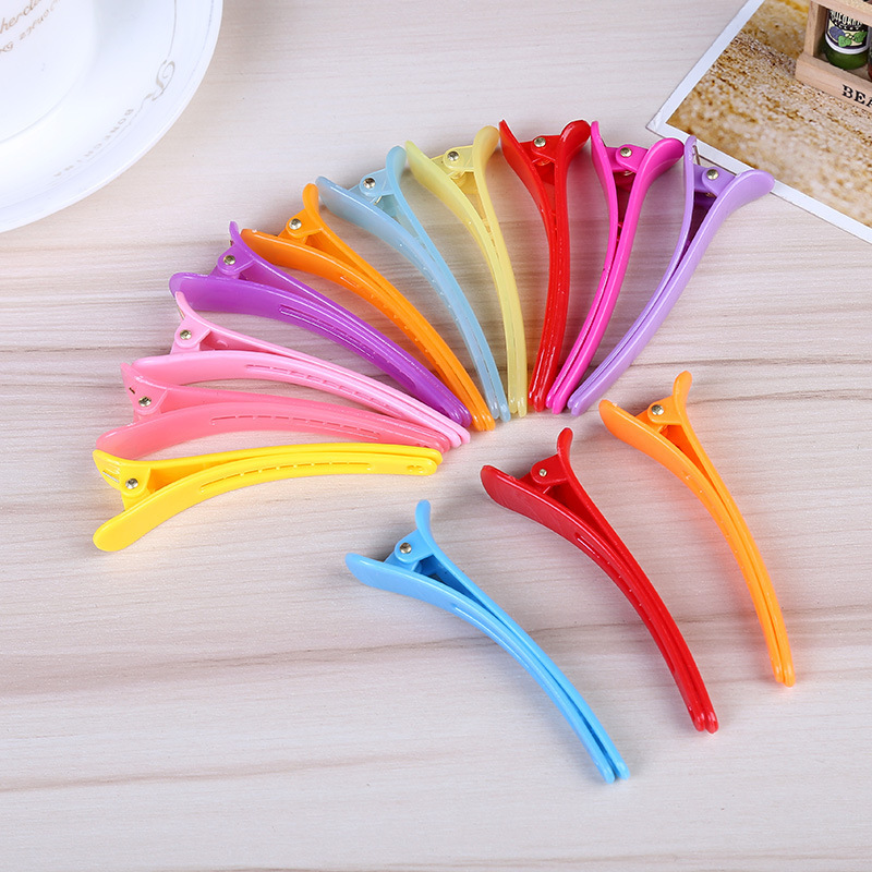 Korean Version Plastic Alligator Clip Candy Color Hair Clip Hairdressing Duckbill Clip DIY Production Translucent Duckbill Clip Wholesale