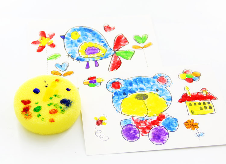 儿童绘画涂鸦工具海绵画刷笔刷 幼儿园diy印章美劳材料