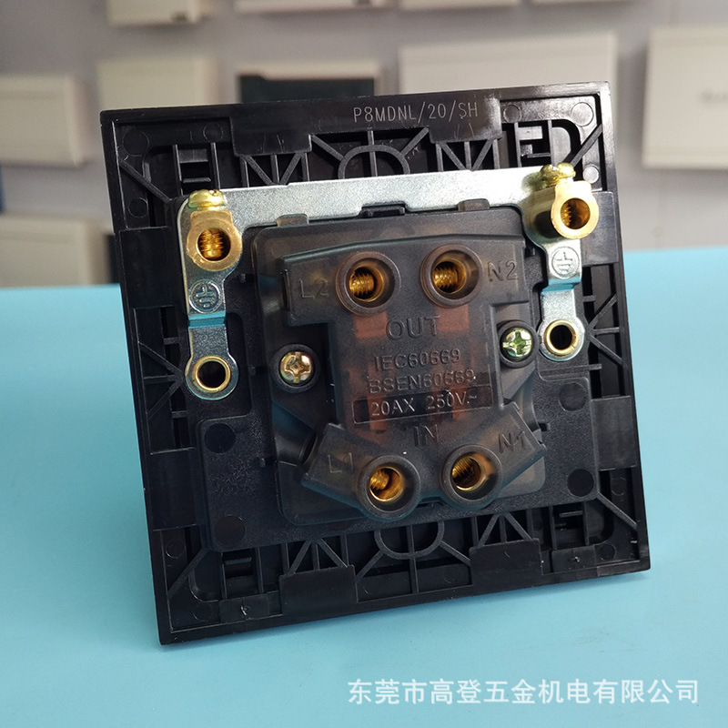 俊朗拉丝不锈钢86型2p浴霸金属曲架45a接地家用总20a双极开关面板