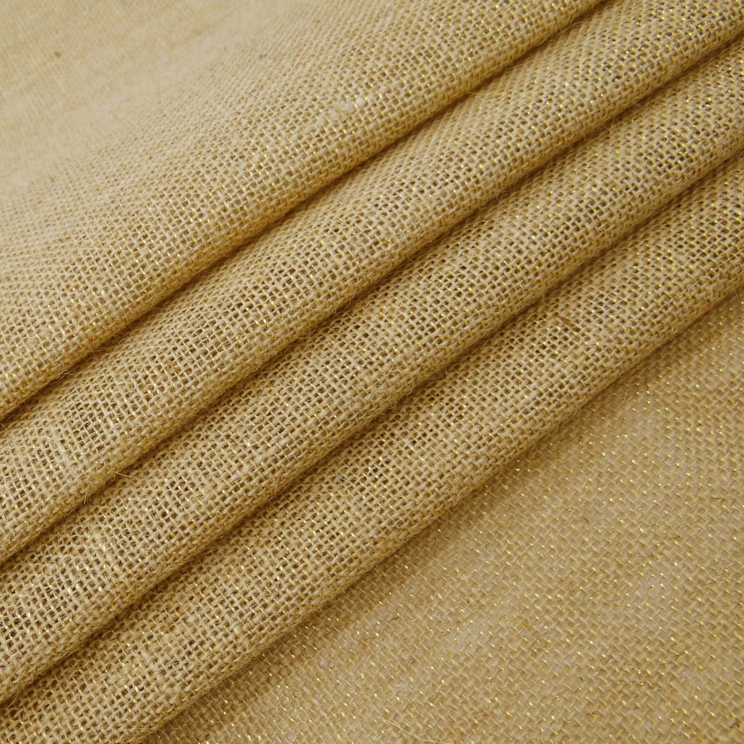 工厂现货批发手工粗麻布麻卷麻袋布圣诞装饰亮片麻布金丝黄麻布