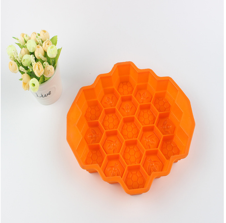 新款食品级烘焙蜂窝蜂巢模具硅胶蛋糕模 手工皂模 饼干模 蛋糕模