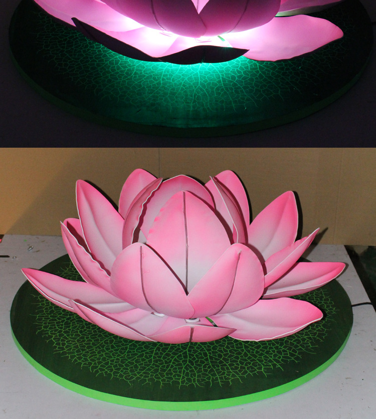 led户外仿真水池装饰荷花灯 接电景观莲花灯 大型1米观赏荷花灯