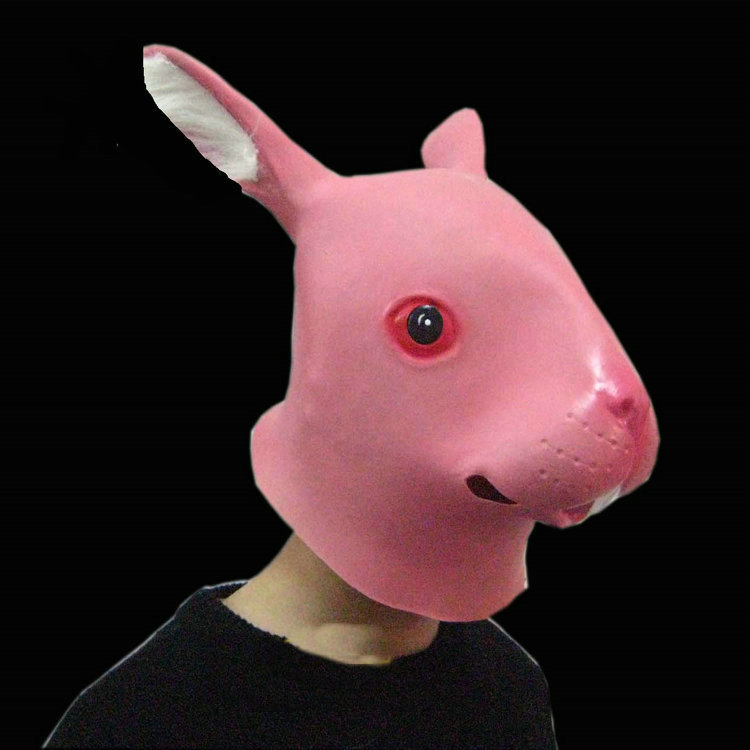 晚上舞会表演道具万圣节用品兔子面具兔面犬马君cos兔头人头套