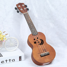 厂家批发21寸木质桃花芯雕刻尤克里里ukulele初学者入门乌克里里