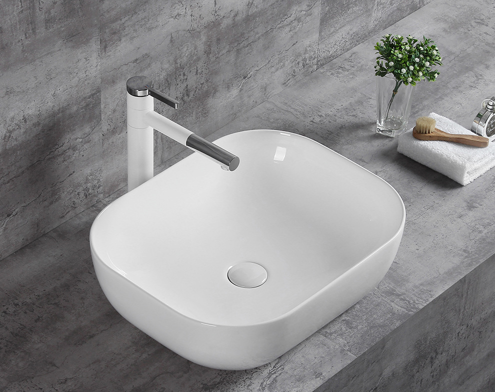 台上盆方形陶瓷洗手池盘艺术盆 家用台盆卫生间洗脸盆超薄边