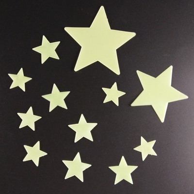 外贸热销 立体满天星夜光贴 12个星星发光墙贴 批发