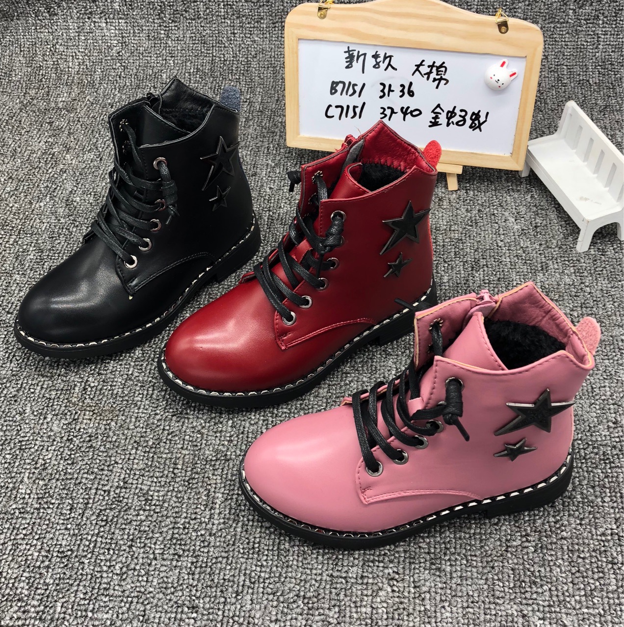 17冬新款儿童棉鞋 金蚂蚁童鞋爆款女童大棉靴加绒大码女童鞋