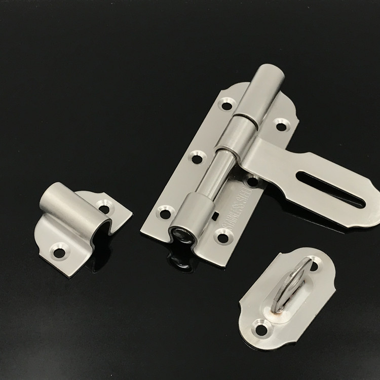 不锈钢插销加厚防盗带锁左右插销重型门栓4寸6寸大门插销门窗五金