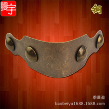 中式樟木箱铜护角圆角码拉丝铜片连接件仿古家具铜包边角片铜配件