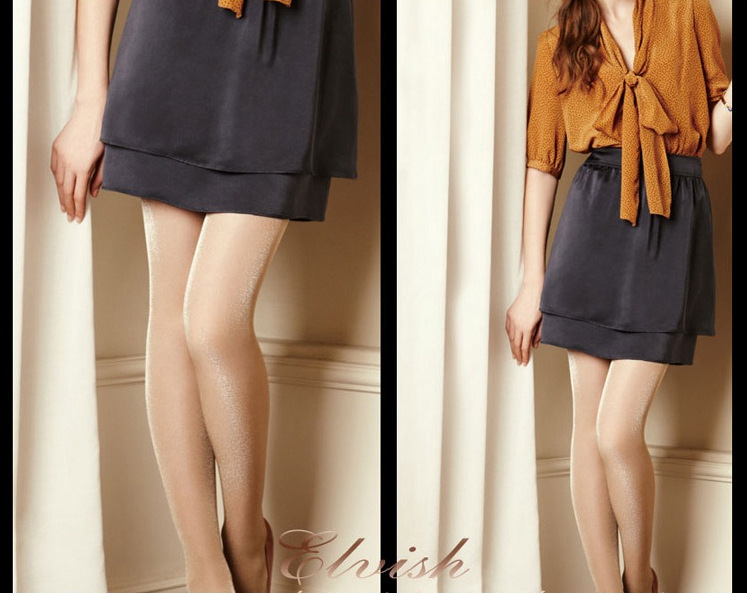 夏季薄款油光银色亮丝连裤袜 性感显瘦透明 微闪油亮珠光丝袜子女