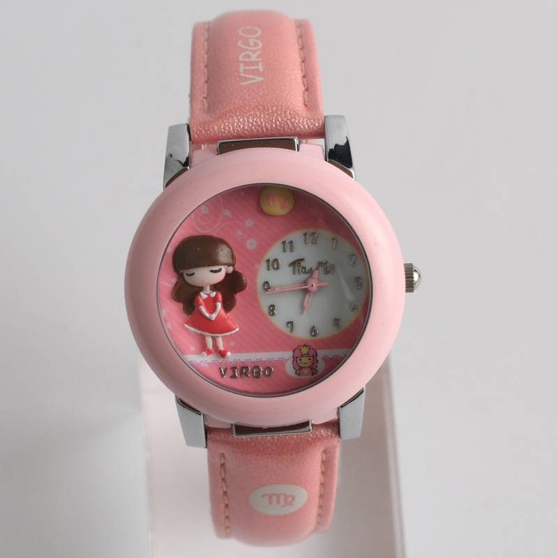 网络爆款创意时尚可爱3d小女孩卡通手表