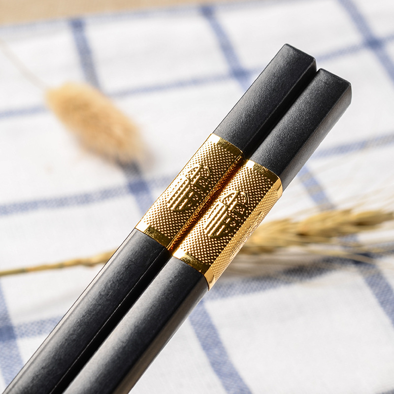 江南竹筷头一人一筷接头筷 卫生中餐筷子柄 金色银色可定制筷