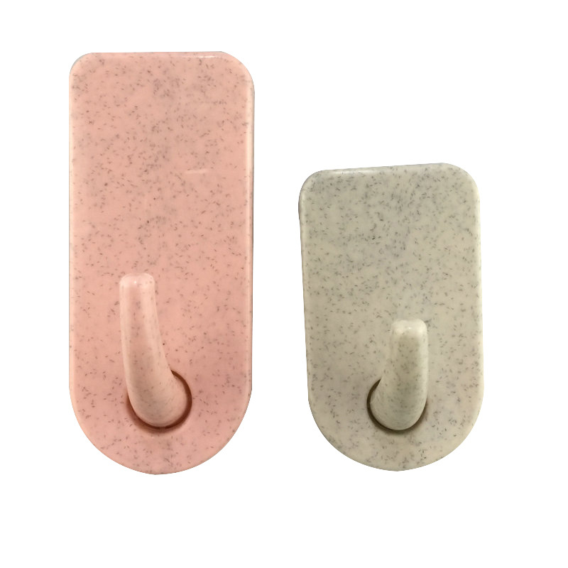 小号小麦塑料粘钩挂钩 新款纯色门后墙壁粘钩 毛巾挂钩批发