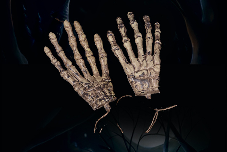 恐怖创意万圣节酒吧鬼屋装饰整蛊吓人道具 仿真骷髅手假手挂件