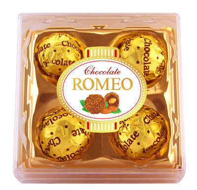 厂家批发巧克力圣诞节零食婚庆糖果礼物食品5粒正方形礼盒 罗蜜欧