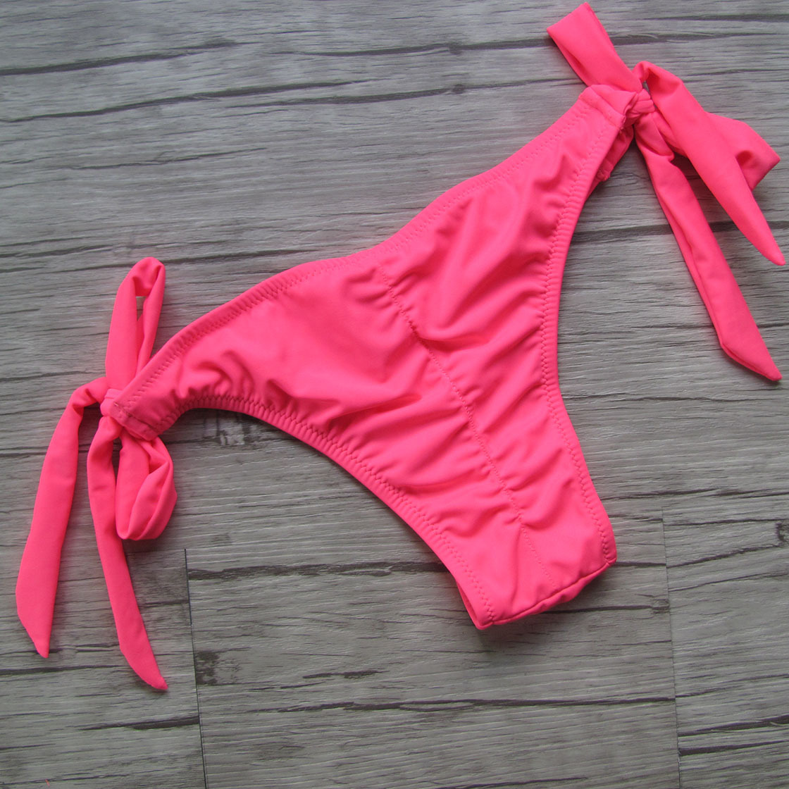 热卖速卖通女款欧美女丁字比基尼裤子荷叶边bikini泳衣泳裤