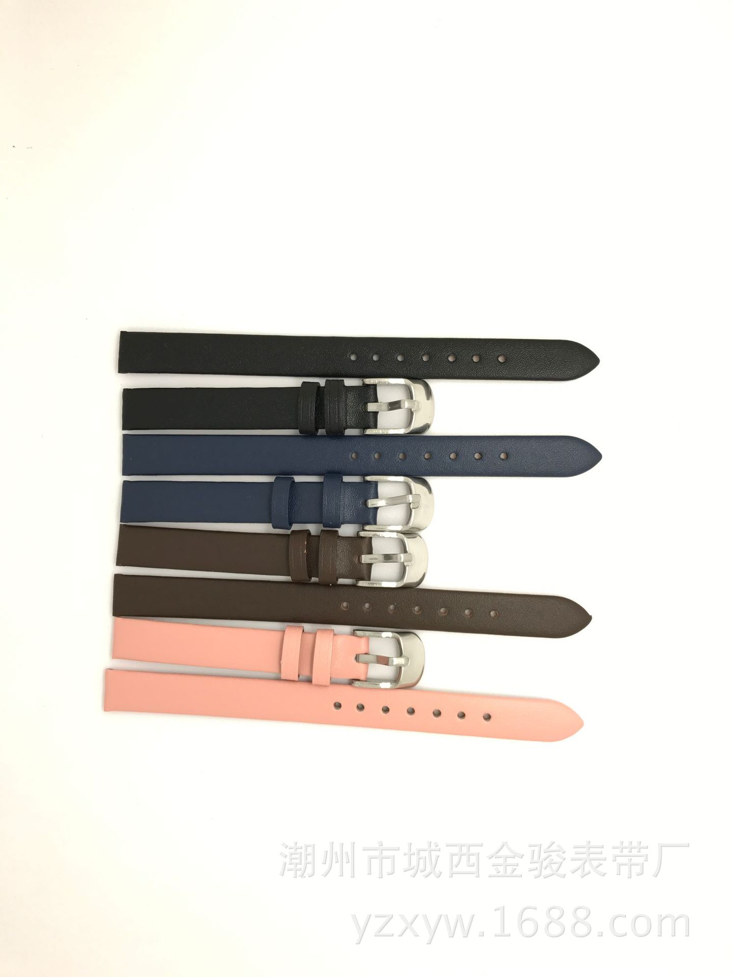 Strap Genuine Leather Needle Pattern Glossy Calf Leather Thin Body Watch Band Women's Color Strap 10mm