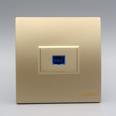 香槟金86型一位sc光纤插座金色单口光纤面板香槟色网络sc光钎面板