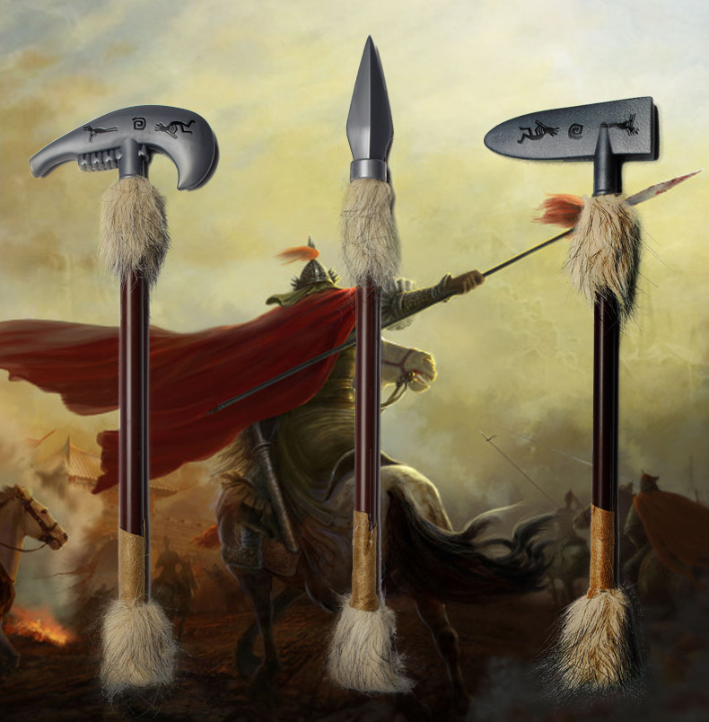 万圣节道具武器装备兵器印第安人兵器野人装扮尖矛古骨 古石兵器