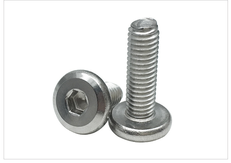 批发供应201不锈钢倒边平圆头内六角家具螺丝m8*16-20-25-30-40