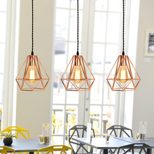 后现代简约餐厅吊灯创意三头灯具客厅服装店吧台个性钻石吊灯
