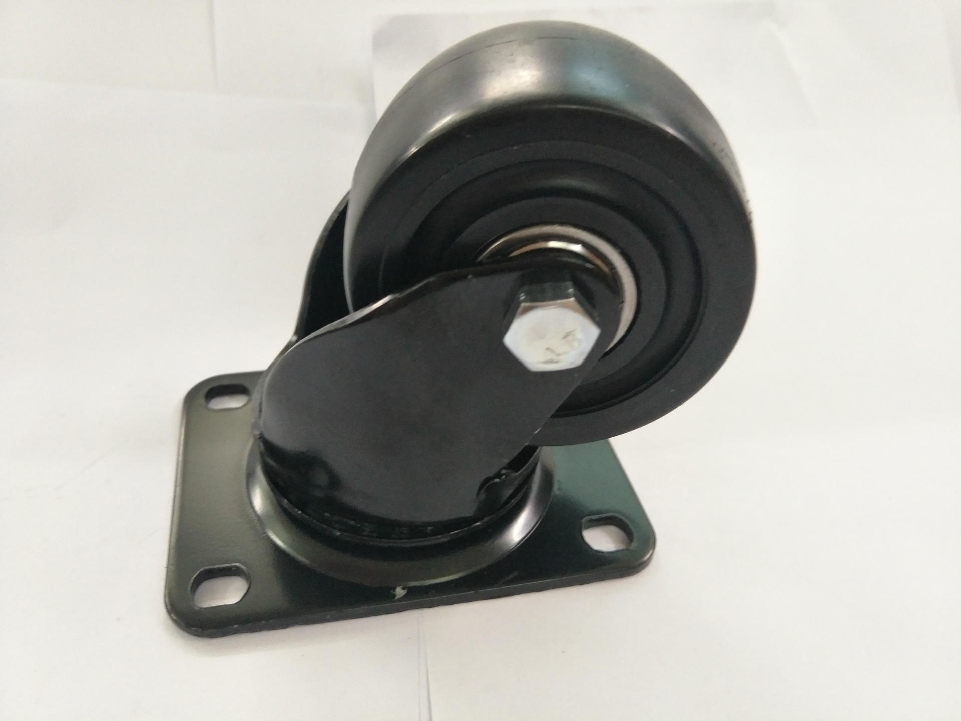 中山工业4寸中型平板双刹万向双轴亮红防缠静音货架设备家具脚轮-报价