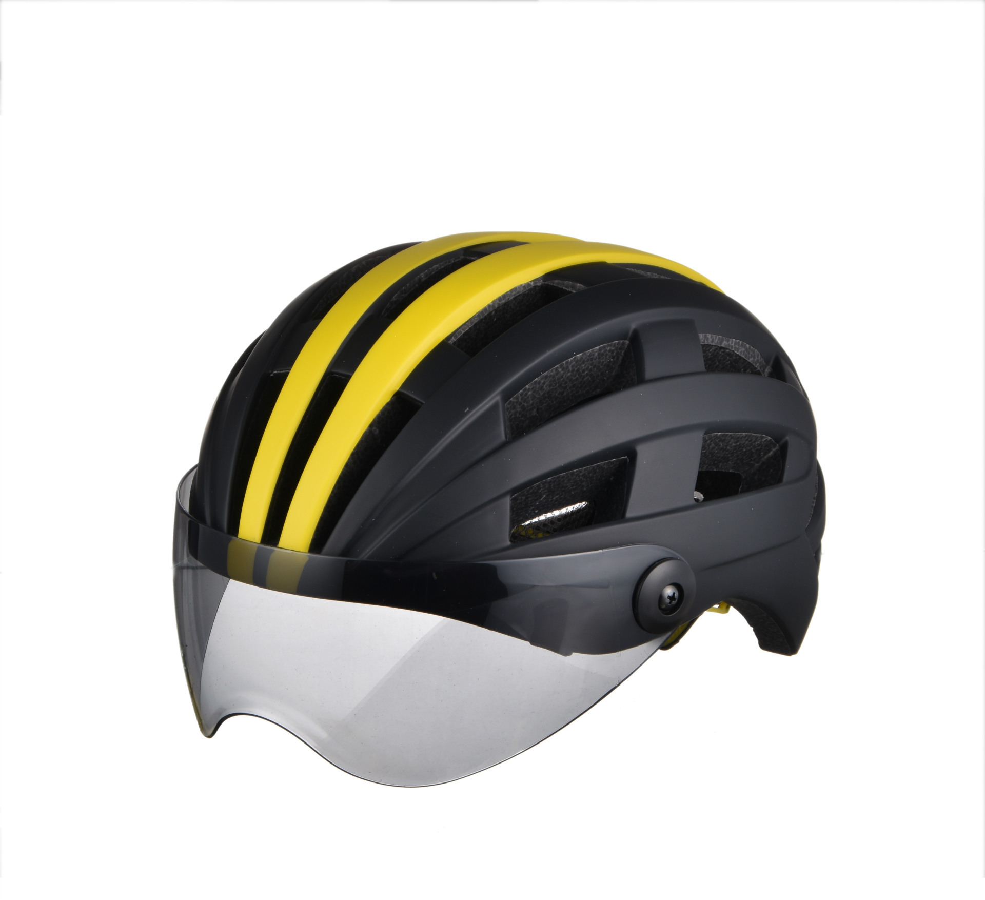 成人骑行自行车带风镜防风户外头盔 红外测温智能头盔产地货源