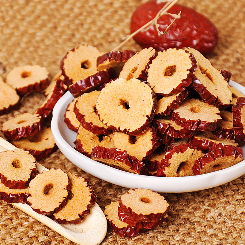 新疆若羌红枣圈枣干枣片空心脆枣片300g散装厂家