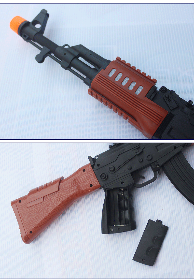儿童电动火线枪 ak-47 发光音乐闪光冲锋枪 地摊热卖 玩具枪