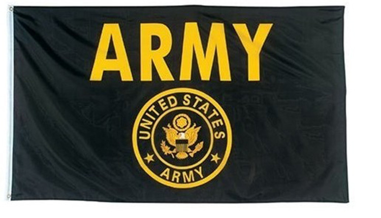 90*150cm 3*5ft 美国军*旗 us army flag 黑底黄色字母加圆标