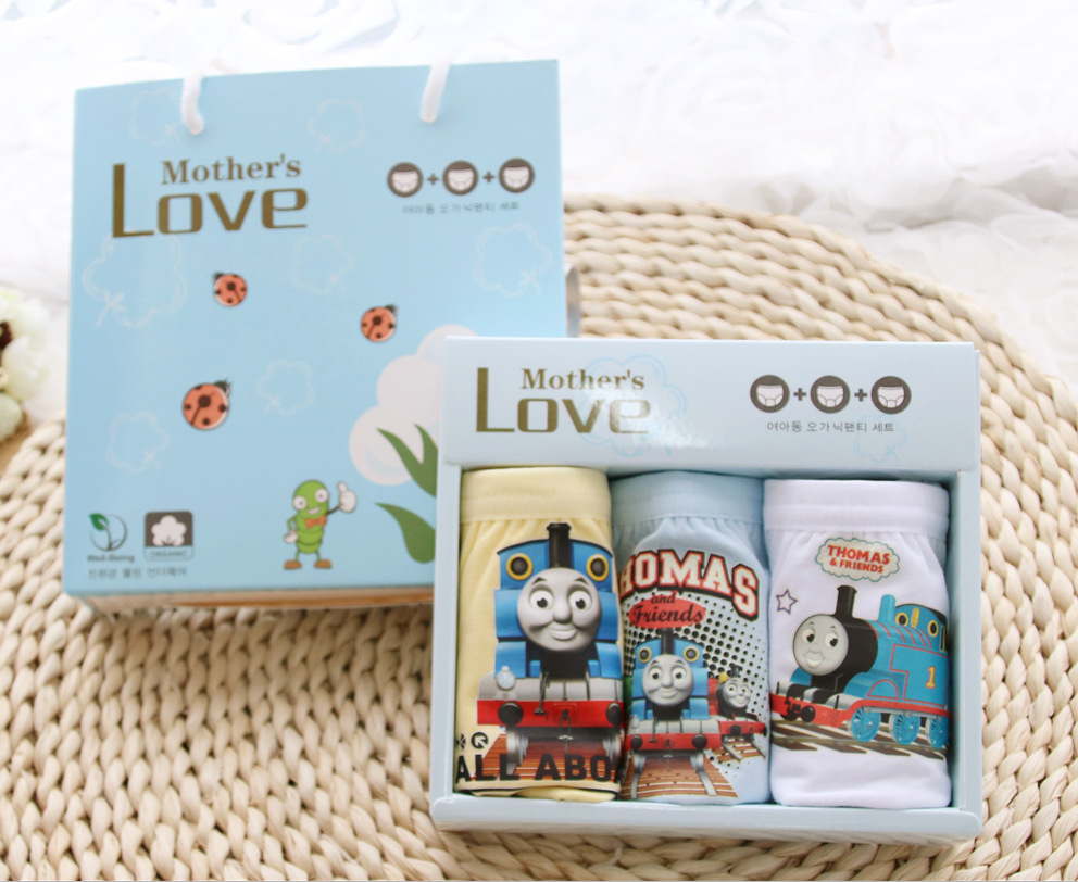 手提礼盒装有机棉儿童内裤 全棉男女宝宝内裤 男女童内裤批发