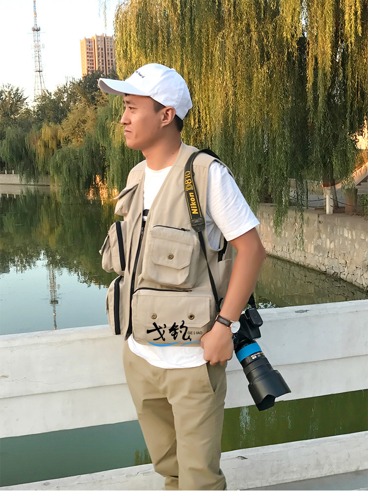 厂家直销 户外钓鱼休闲男士记者 铜扣马甲摄影婚庆导演马夹可订制