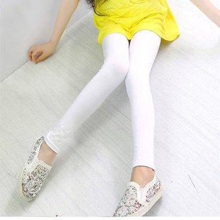 恩典服饰2019春季爆款儿童裤子女一件代发女童白色打底裤春秋纯棉