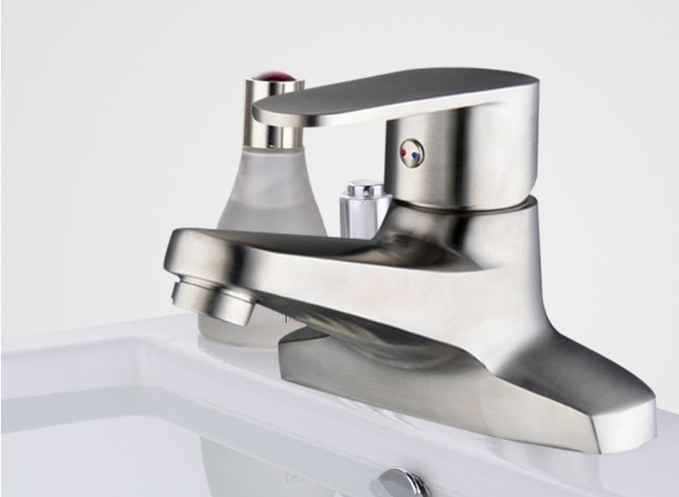 辉瓷 帝王两联304不锈钢双孔老款冷热面盆水龙头二联台盆龙头直销