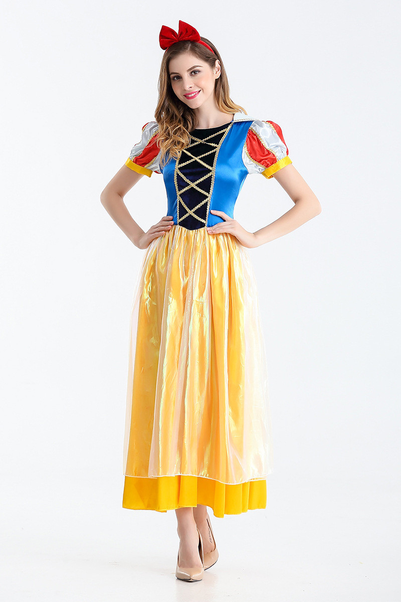 万圣节成人白雪公主裙爱莎贝尔茜茜安娜化装舞会表演晚礼服演出服