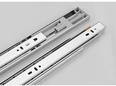 工厂生产45宽缓冲阻尼滑轨橱柜抽屉轨道液压三节道轨五金配件滑轨