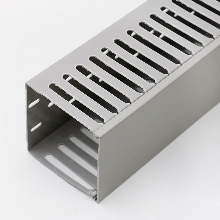 工厂供应阻燃绝缘电线槽 pxc-100*100灰色塑料pvc布线槽