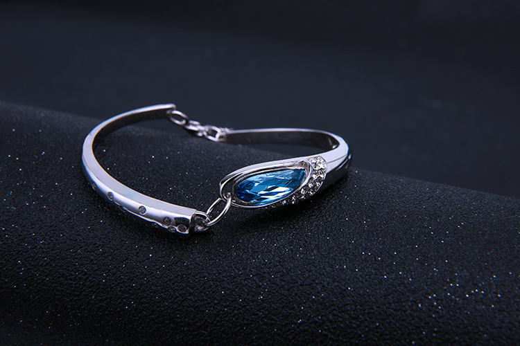 s925银项链天使之泪天然纯银紫水晶项链 水滴项饰吊坠 配饰 爆品