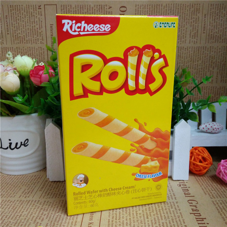 纳宝帝 丽芝士 巧克威化饼芝心棒整箱休闲零食品批发