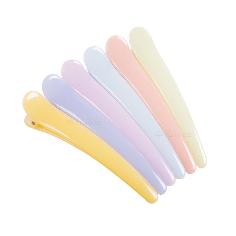 Zhuoming Japanese and Korean Style Solid Jelly Color Plastic Duckbill Clip Candy Color Tweezers Color Crocodile Hair Beauty Clip