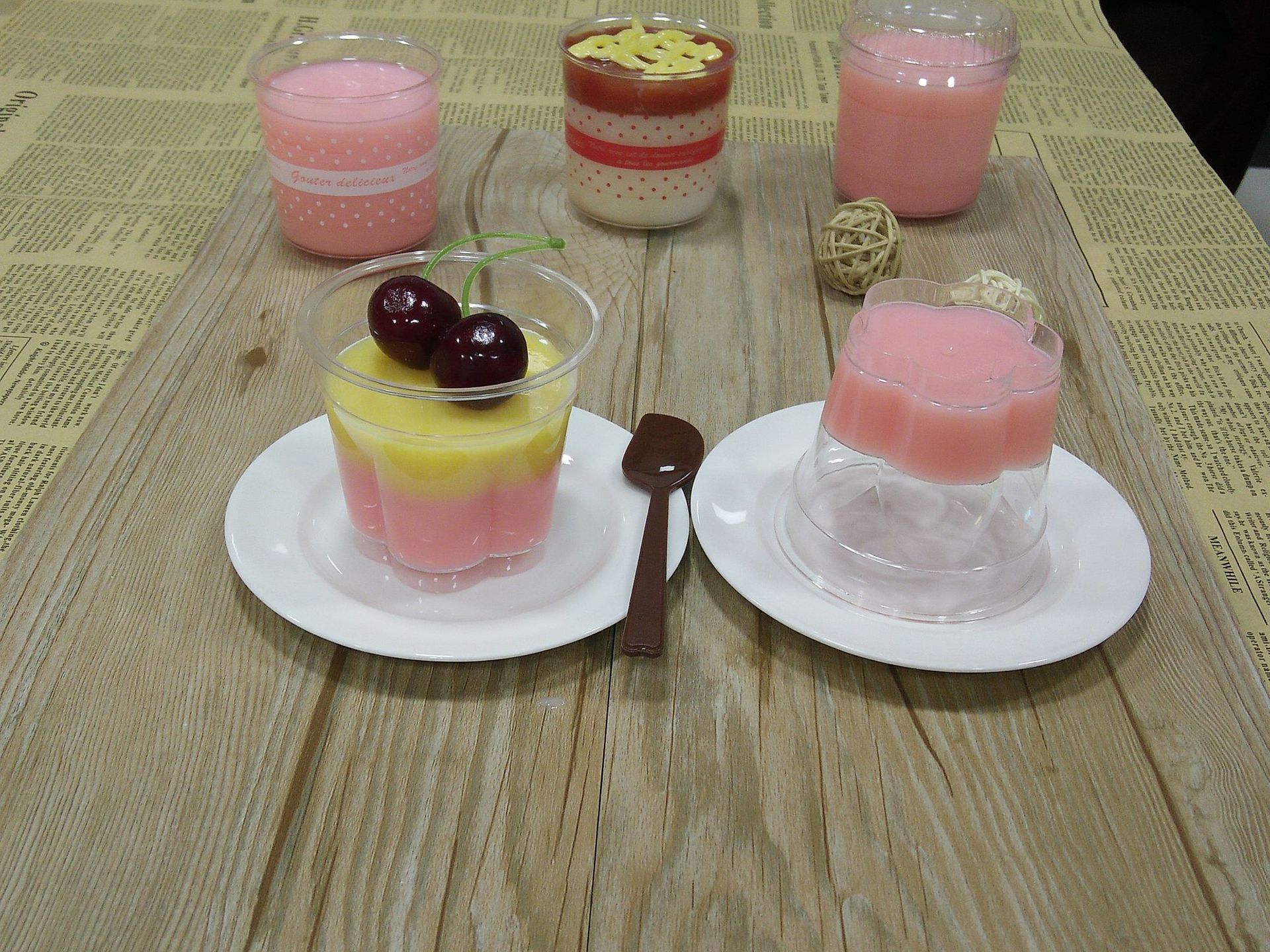 新款一次性透明慕斯杯,果冻杯,布丁杯7060-2梅花