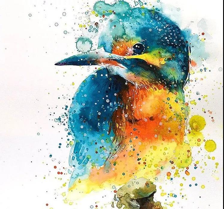 撒点美术颜料,再加点水,画画就是这么简单