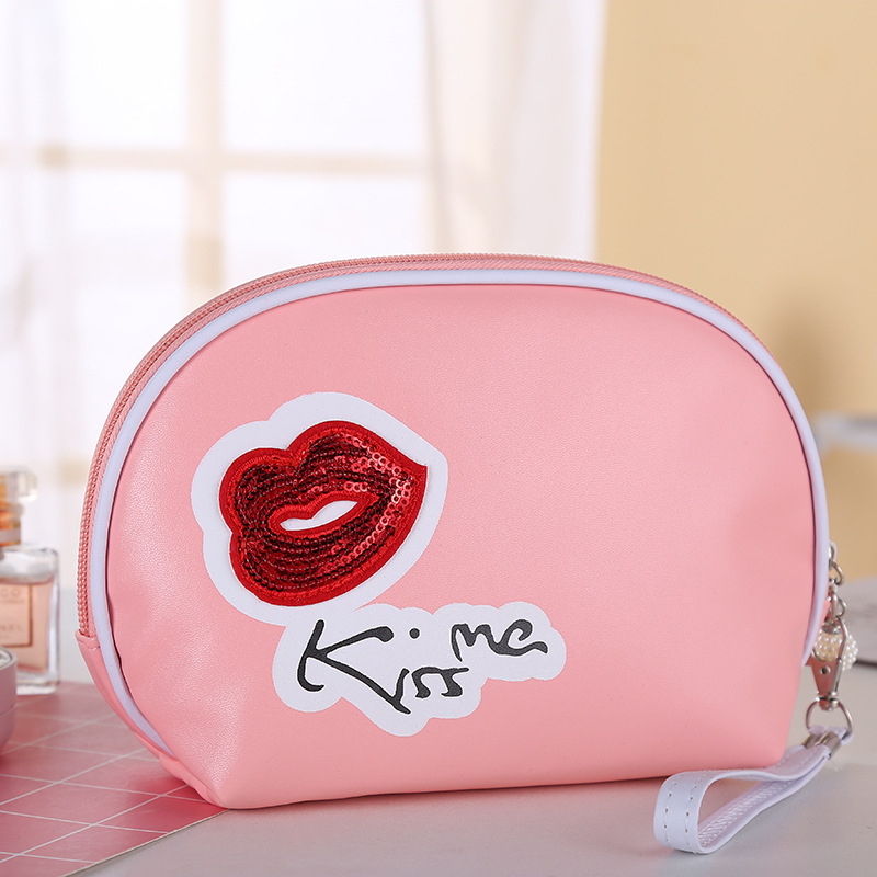 Factory Wholesale Women's Cosmetic Bag Korean-Style Creative PU Leather Printed Wash Bag Women's Bag Hot-Selling New Arrival Storage Bag