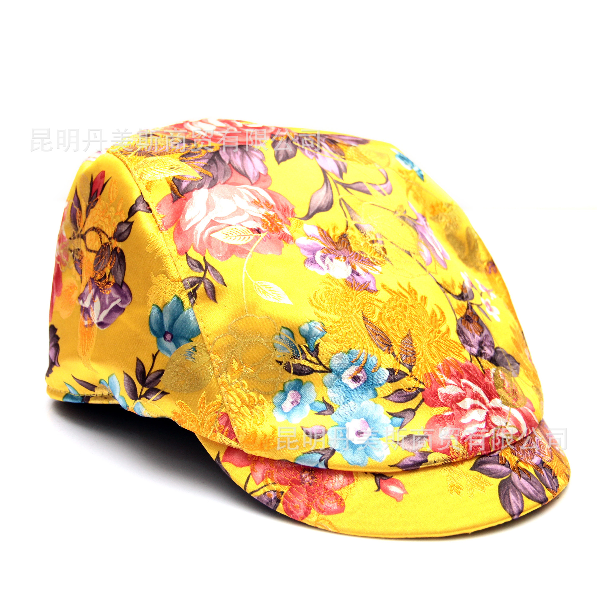 云南大理丽江精品民族风杨丽萍帽子缎料花布休闲帽鸭舌帽旅游帽