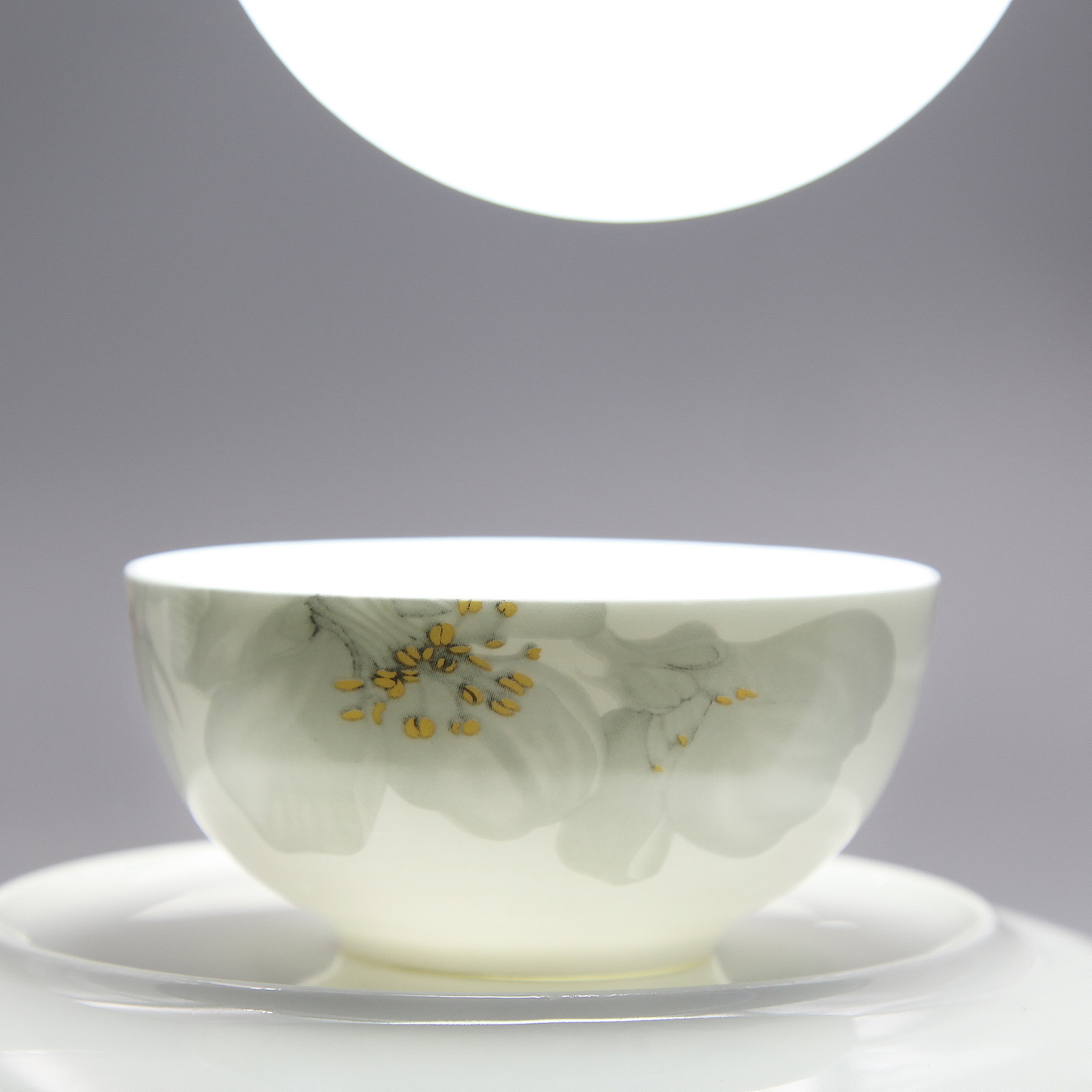 雷格 唐山骨瓷 4寸陶瓷餐具 中国风骨瓷碗 中式礼品碗定制套装