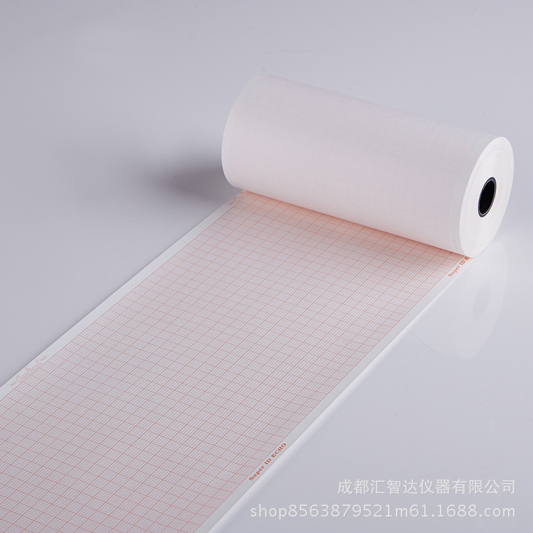 Six-Way Japanese Ling Qian Dongjiang ECG Machine Thermosensitive Printing Paper Record Paper 112mm × 27M Plaid Roll Paper